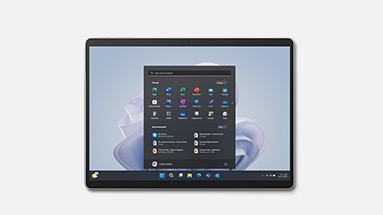 Surface Pro 9 商用版的俯视图。